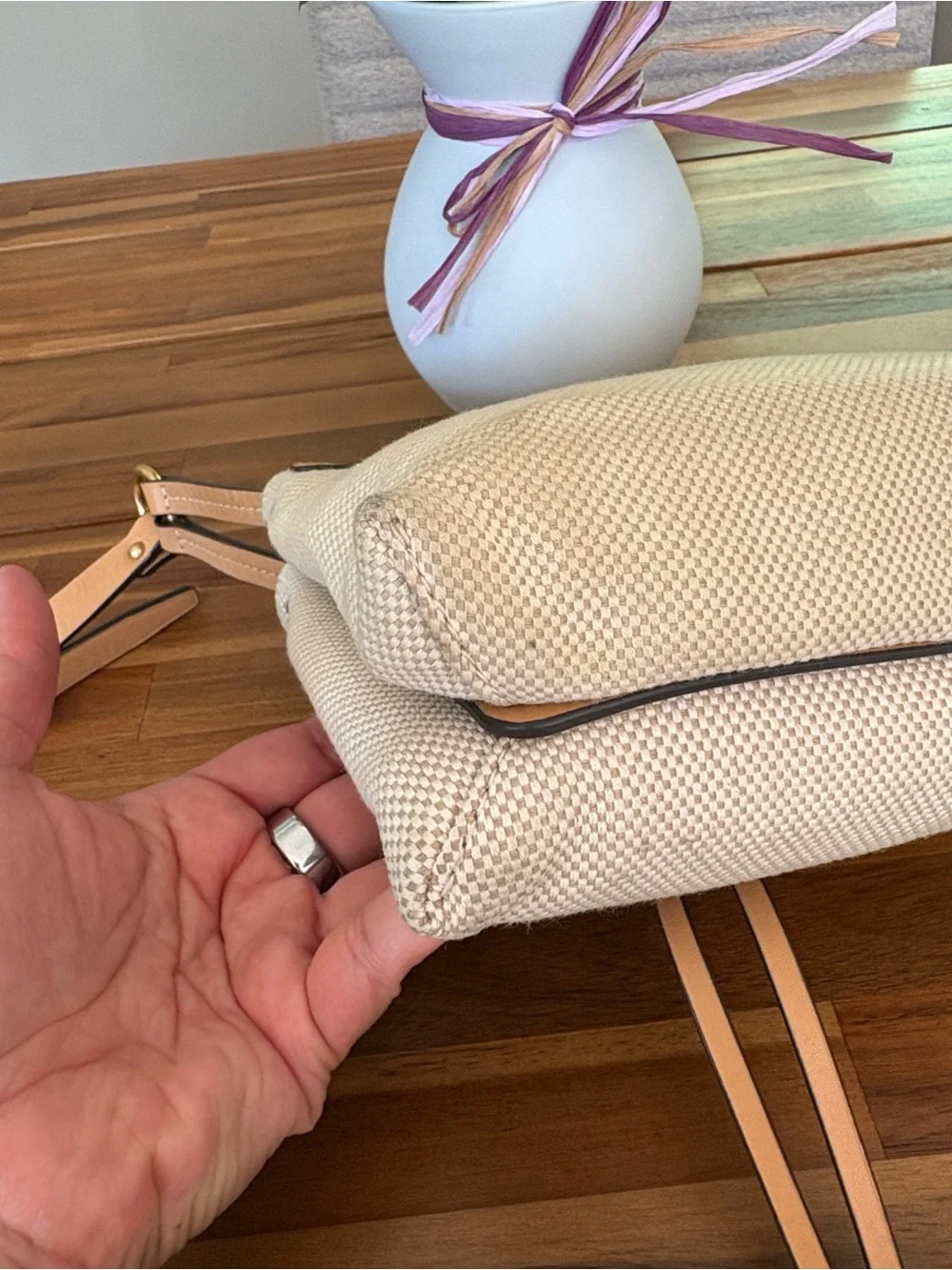 Authentic Tory Burch Miller Canvas Leather Crossbody